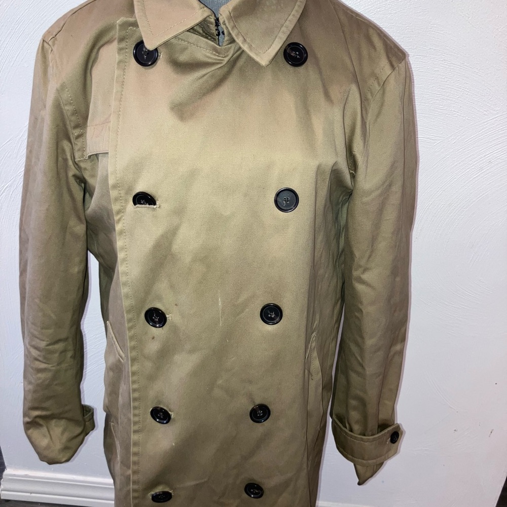 Classic Beige Double-Breasted Men's Trench Coat